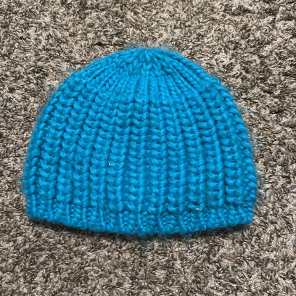 Thick Blue Knit Beanie
